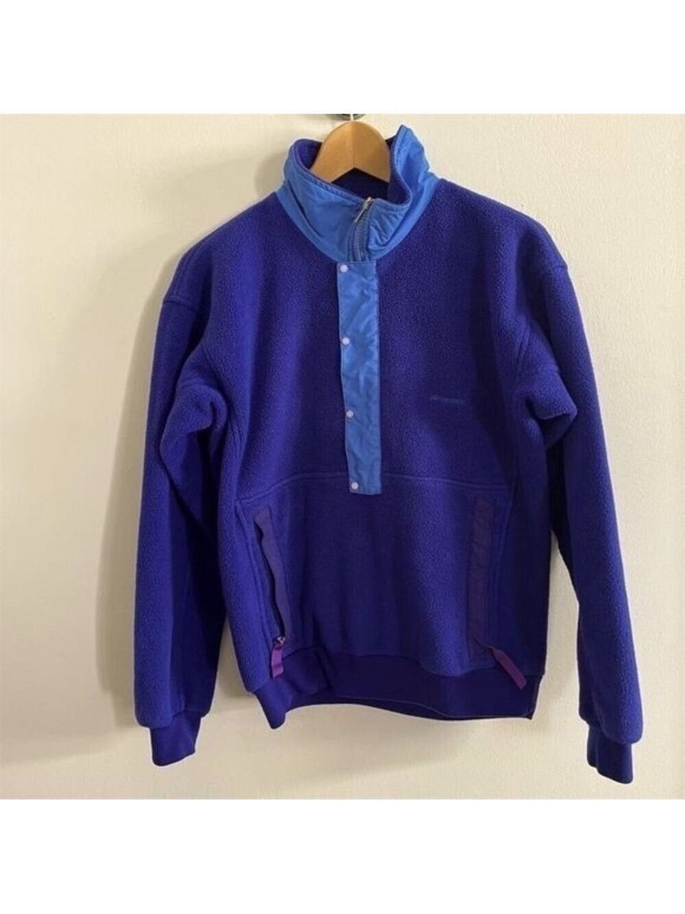 Vintage 90s Men’s Woman’s Patagonia Fleece Pullover HalfSnap Sweatshirt Purple S